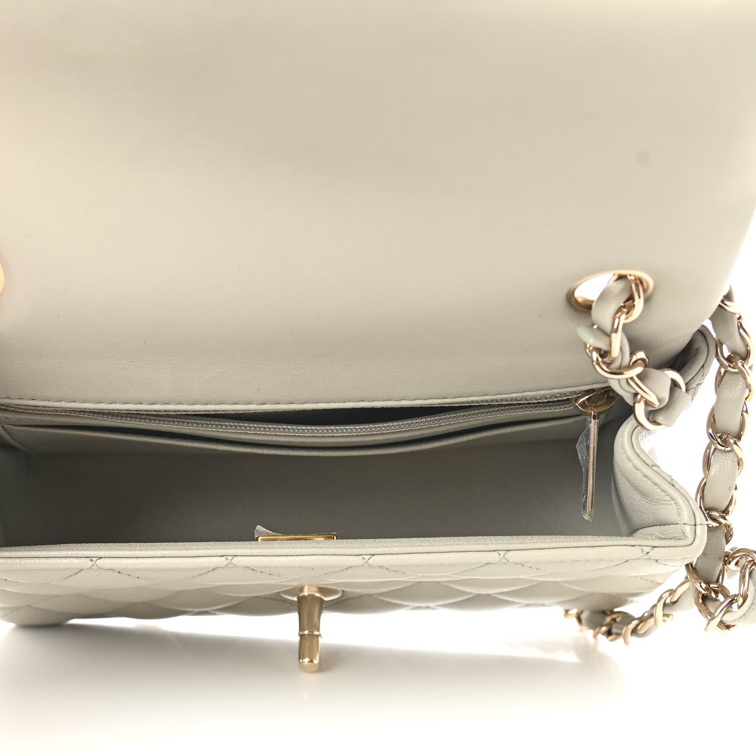 Chanel Lambskin Quilted Mini Rectangular Flap Grey 4 of 10