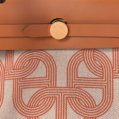 Hermes H Plume Canvas Vache Hunter Circuit 24 Herbag Zip Retourne 31 Orange Mecano Ecru Beige Naturel 6 of 10