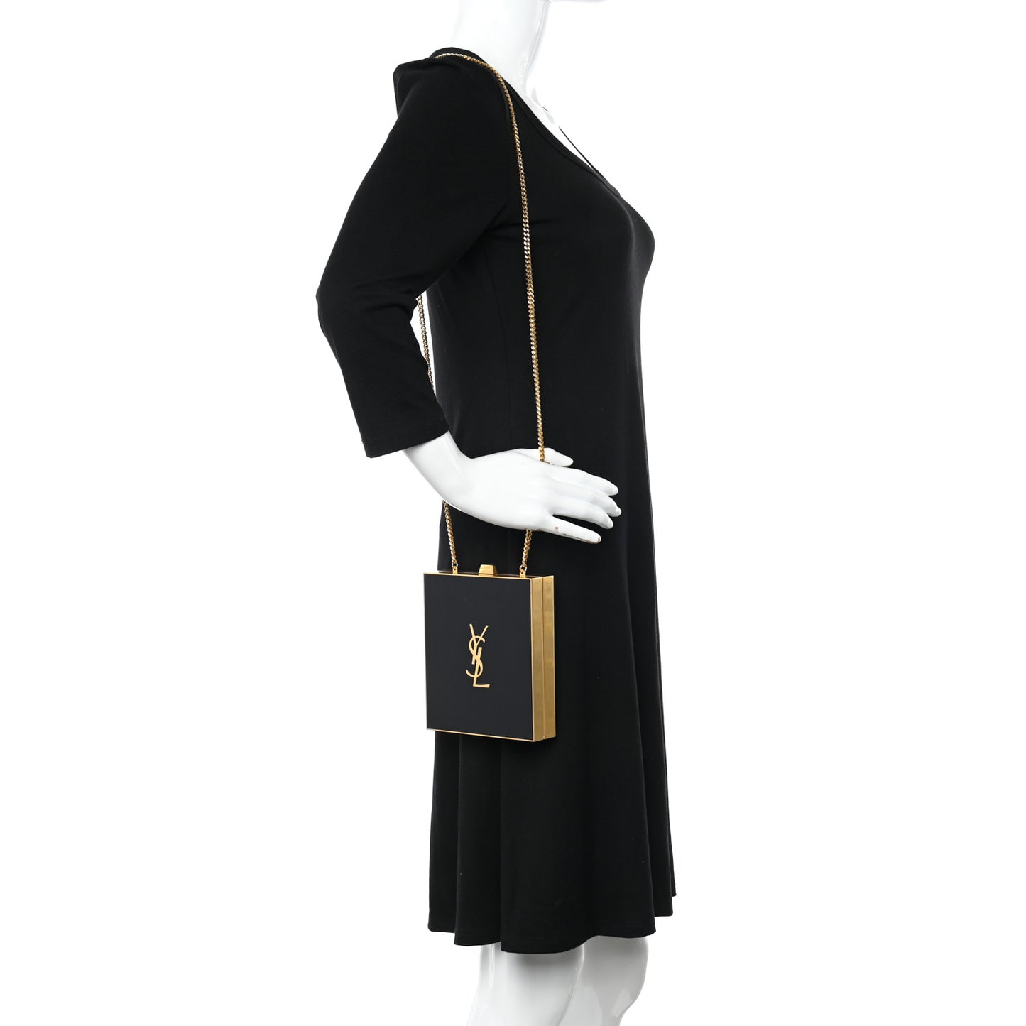 Plexiglass Monogram Minaudiere Tuxedo Box Clutch Black