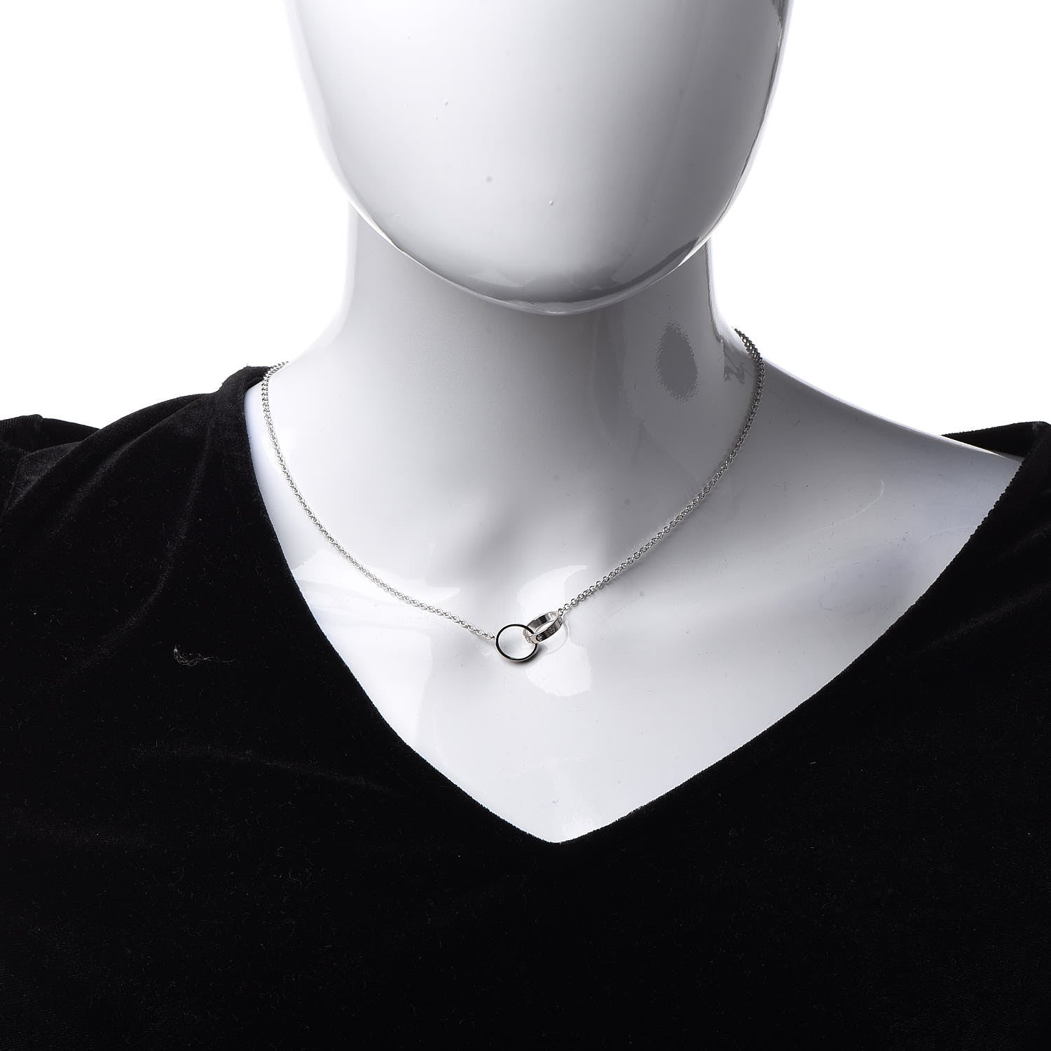 Cartier 18K White Gold Interlocking LOVE Necklace 2 of 8