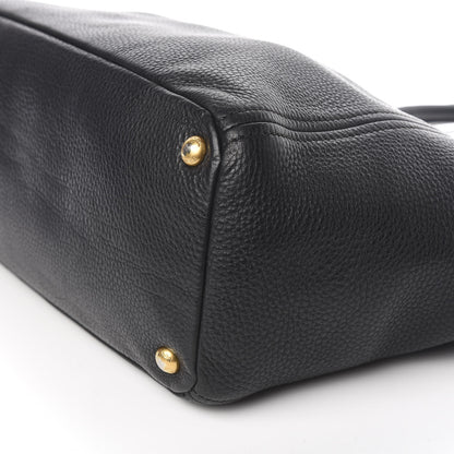 Prada Vitello Daino Side Pocket Tote Black 10 of 12