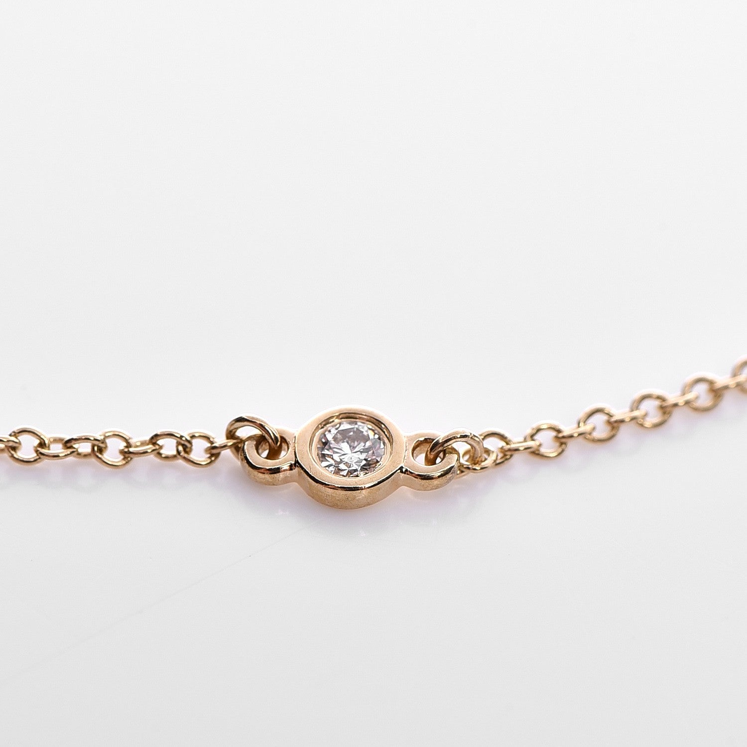 Tiffany 18K Yellow Gold Diamond .03ct Elsa Peretti Diamonds by the Yard Bracelet 3 of 5
