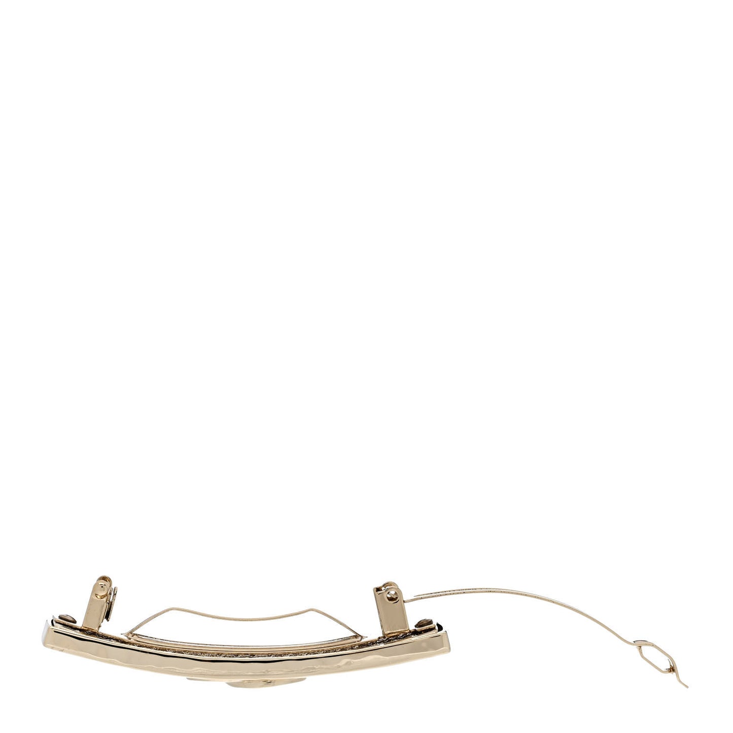 Metal Crystal CC Hair Clip Barrette Gold