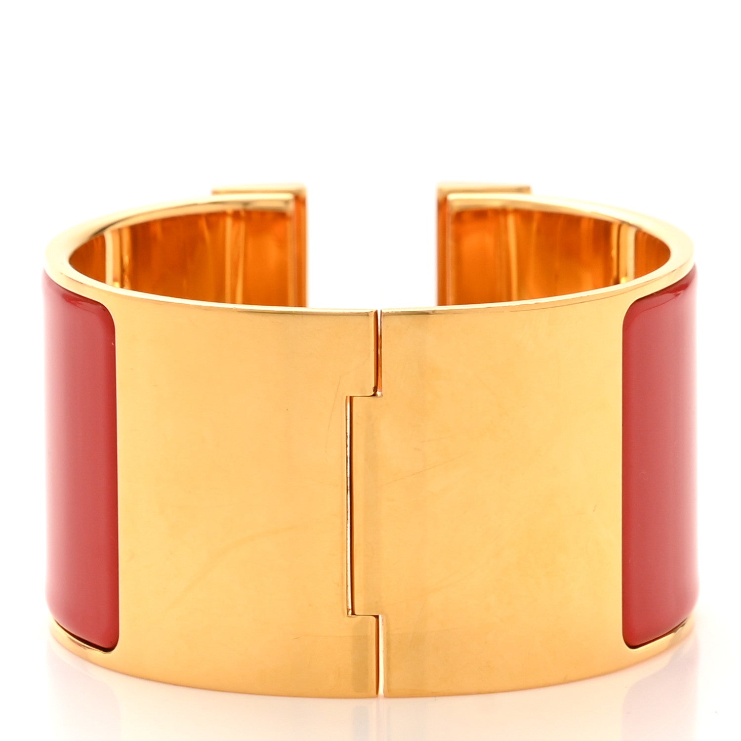 Hermes Enamel Extra Wide Clic Clac H Bracelet GM Red 2 of 3