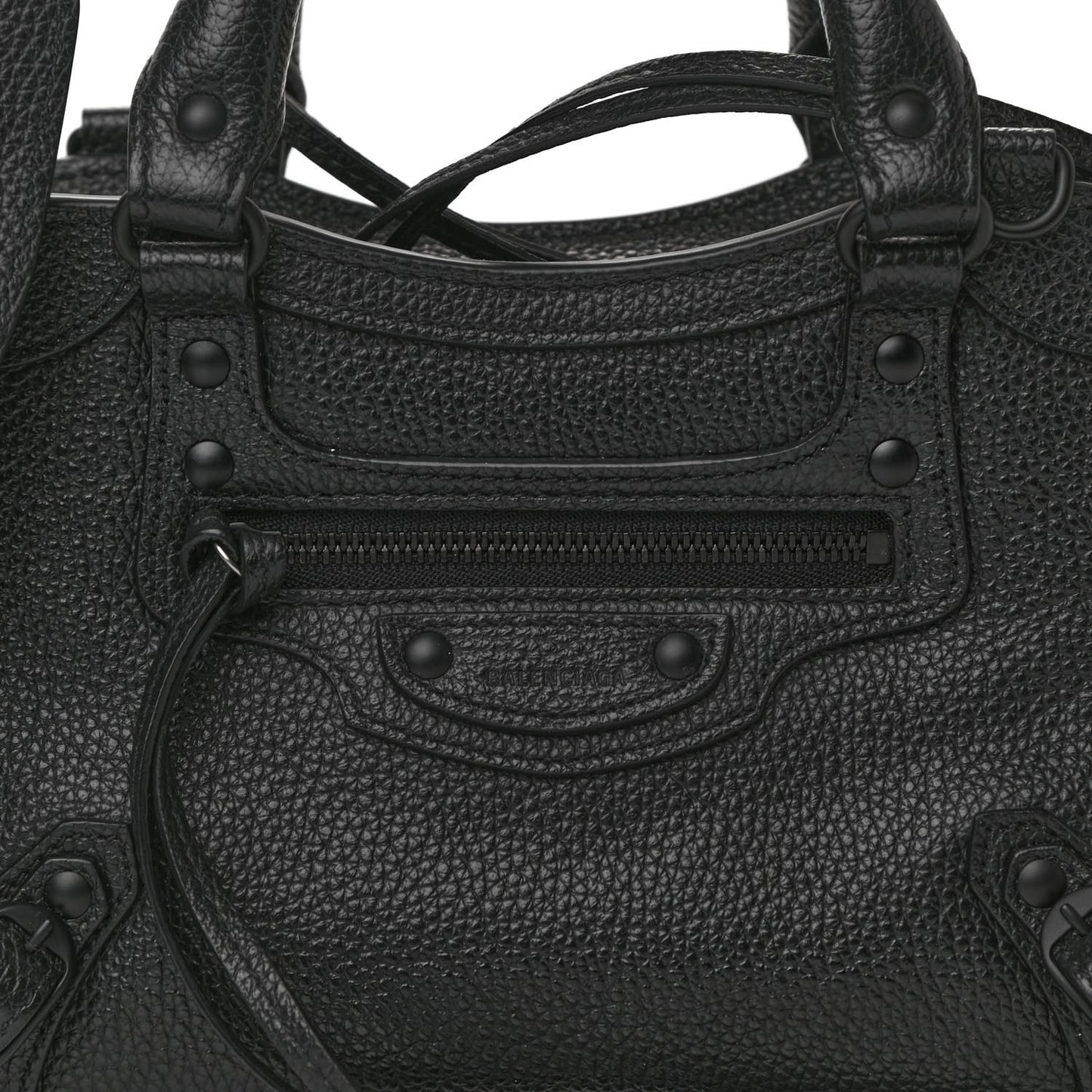 Grained Calfskin Neo Classic Black Hardware Mini City Black