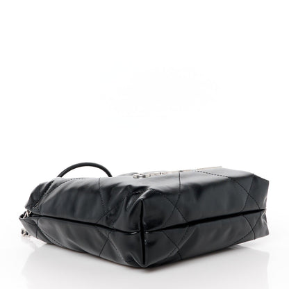 Chanel Shiny Calfskin Quilted Mini 22 Black 4 of 7