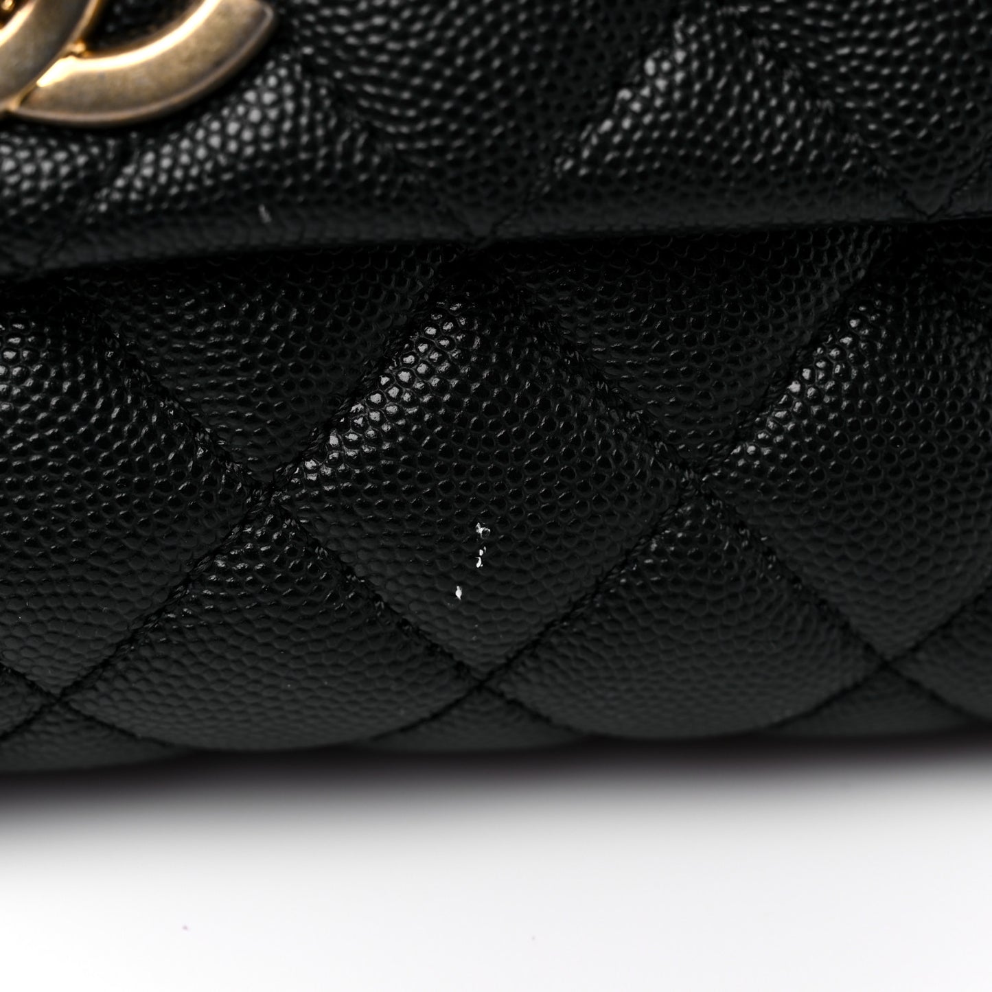 Caviar Quilted Small Coco Handle Flap Black
