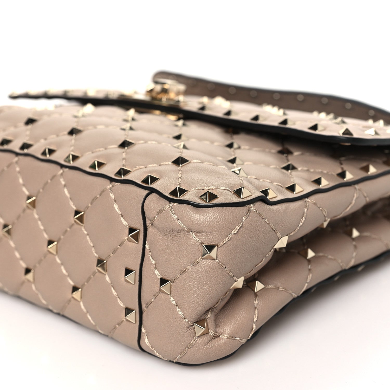 Valentino Garavani Nappa Medium Rockstud Spike Shoulder Bag Poudre 9 of 9