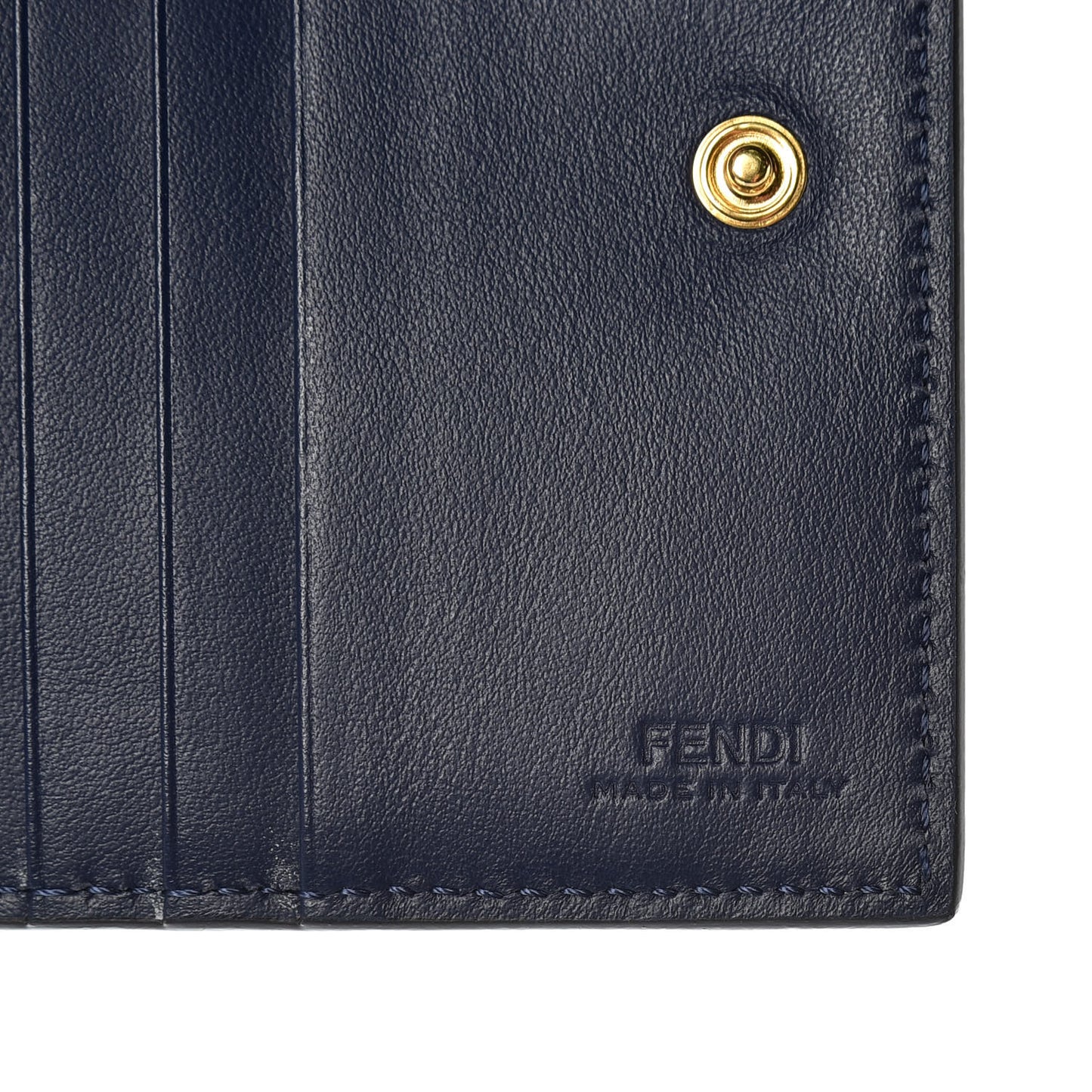 Vitello Liberty Lucido F is Fendi Compact Bi-Fold Wallet Blueberry