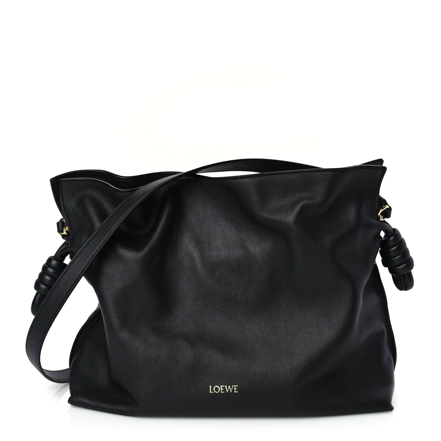 Nappa Medium Flamenco Knot Bag Black