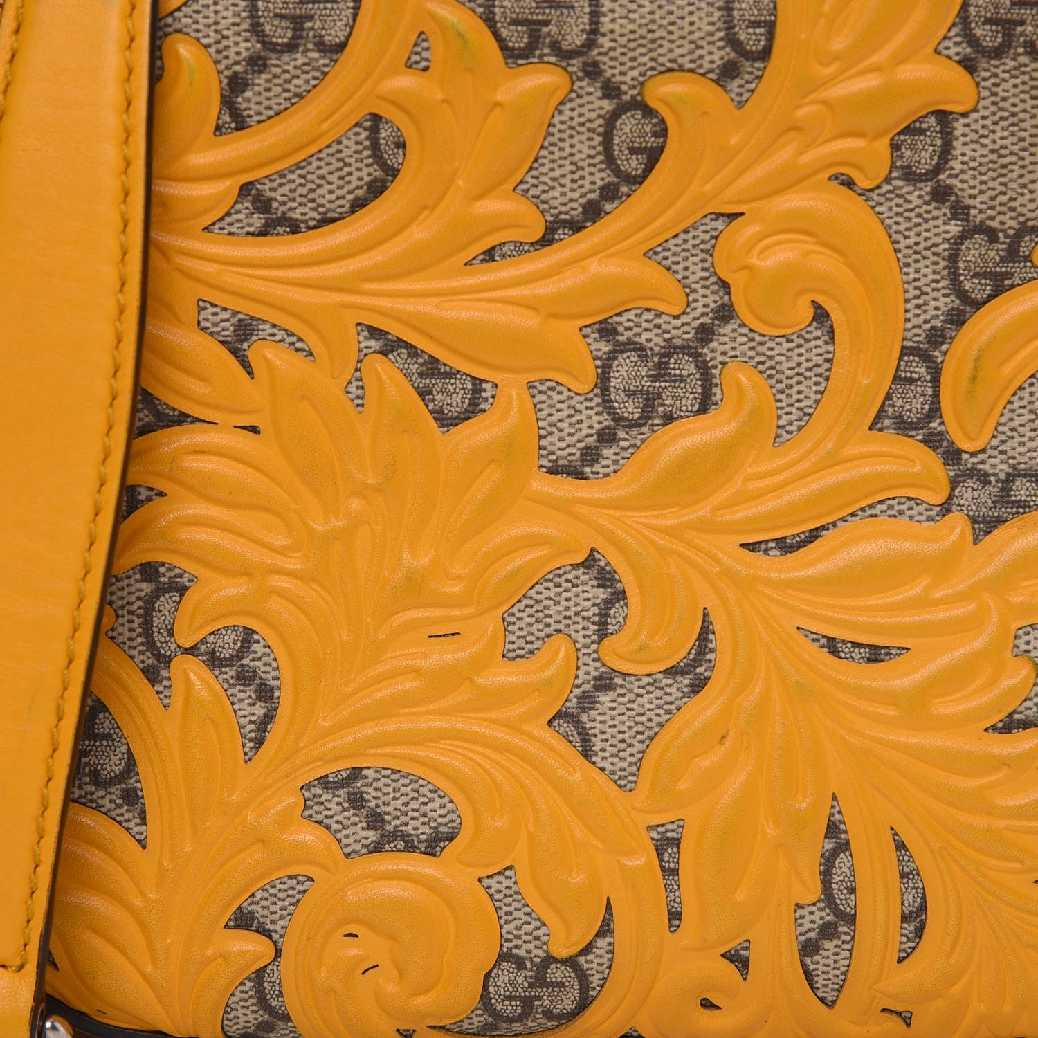 Gucci GG Supreme Monogram Arabesque Mini Chain Shoulder Bag Beige Yellow 13 of 21