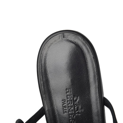 Hermes Nappa Womens Beach Sandals 37 Black 8 of 13