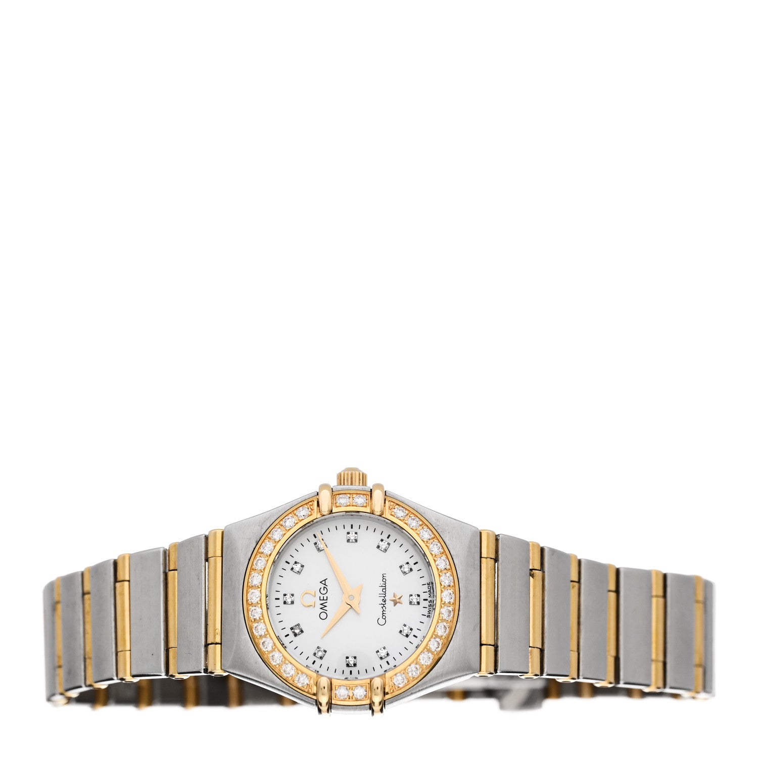 Omega Stainless Steel 18K Yellow Gold Diamond Bezel Mother of Pearl 22mm Constellation Quartz Watch 1267.75.00 2 of 5