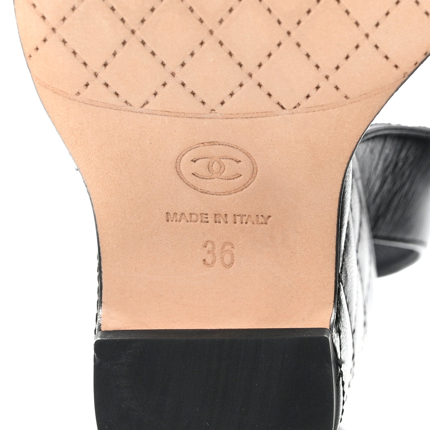 Chanel Lambskin Quilted Chain CC Wedge Sandals 36 Black 6 of 9