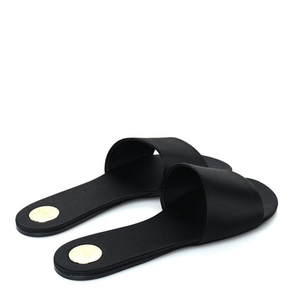 Saint Laurent Satin Carlyle Slide Sandals 38  Black 4 of 7