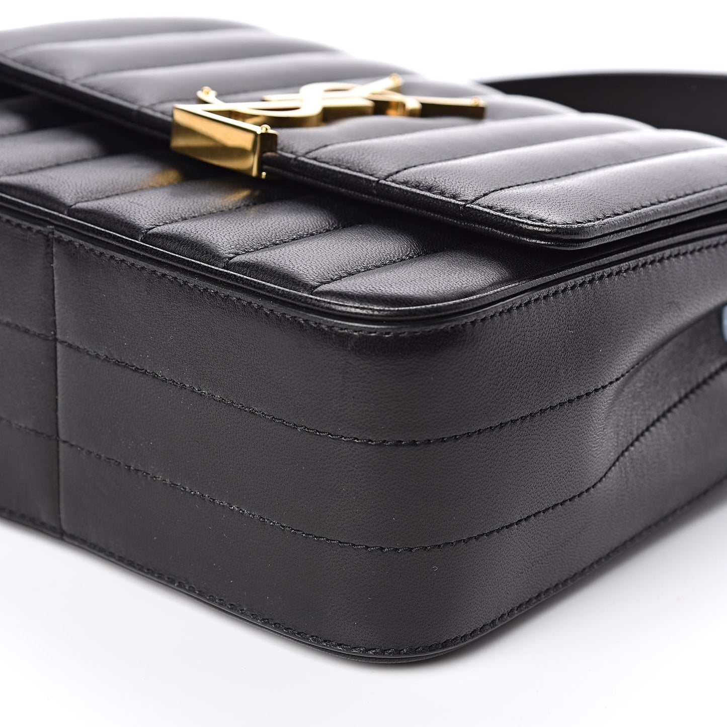 Lambskin Matelasse Monogram Medium Vicky Chain Bag Black