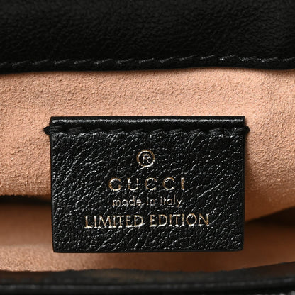 Gucci Azalea Calfskin Enamel Matelasse Diagonal Super Mini Torchon GG Marmont Shoulder Bag Butter Dusty Azure Black Electric Blue 5 of 9
