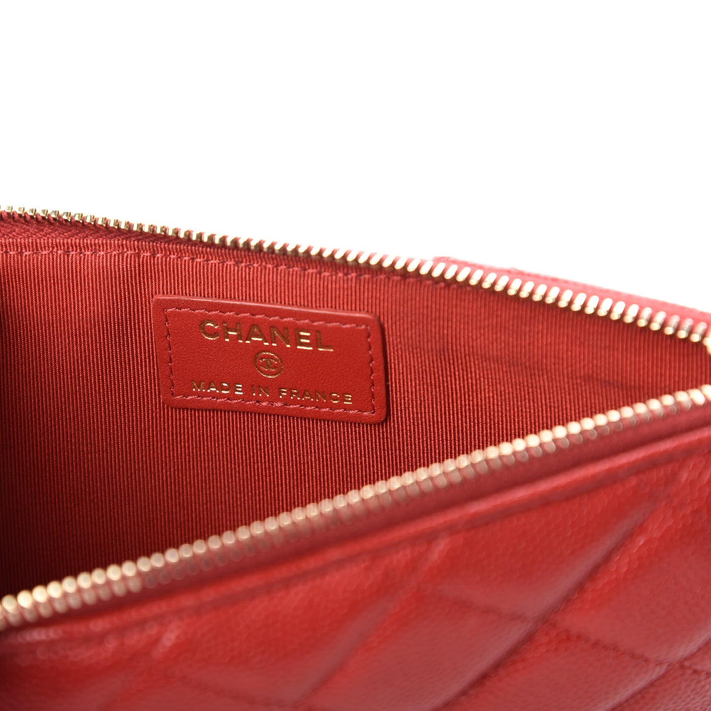 Caviar Quilted Classic iPhone Pouch Red