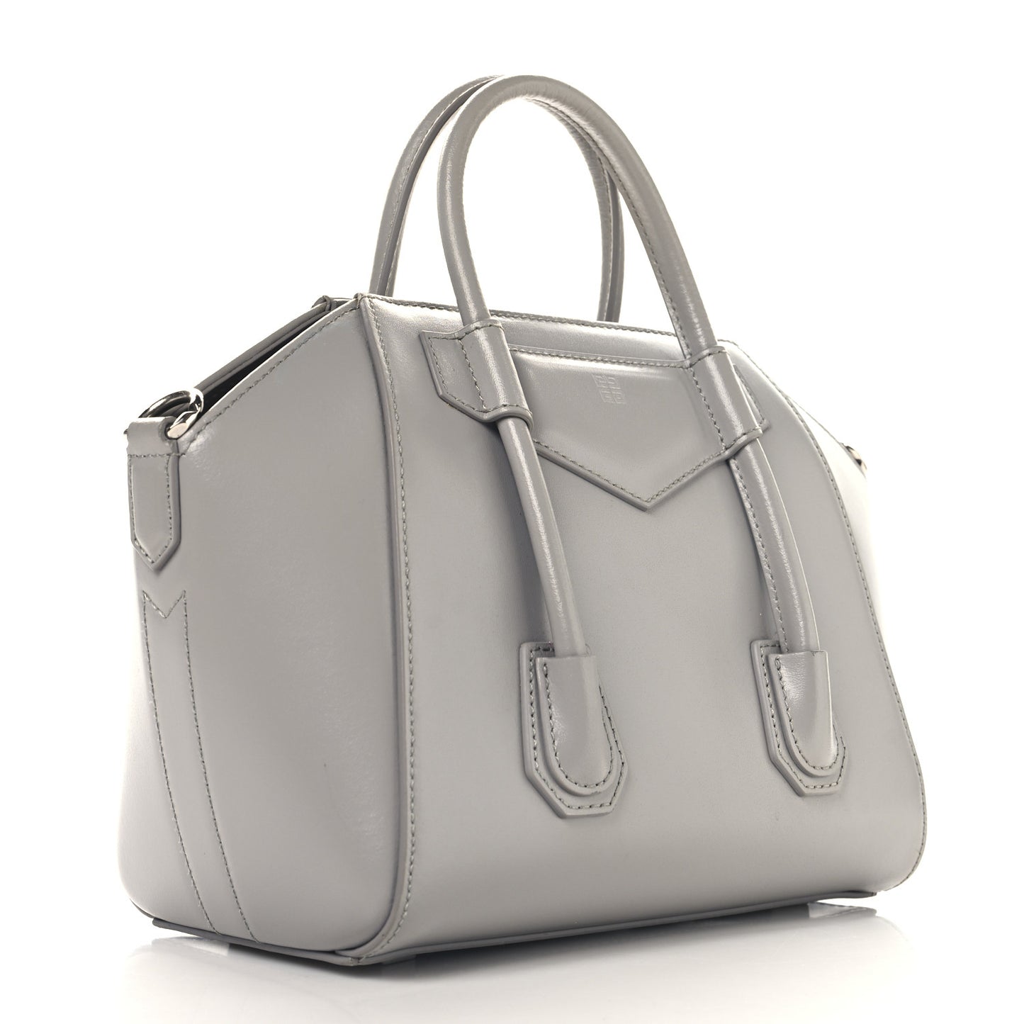 Box Calfskin Mini Lock Antigona Shoulder Bag Cloud Grey
