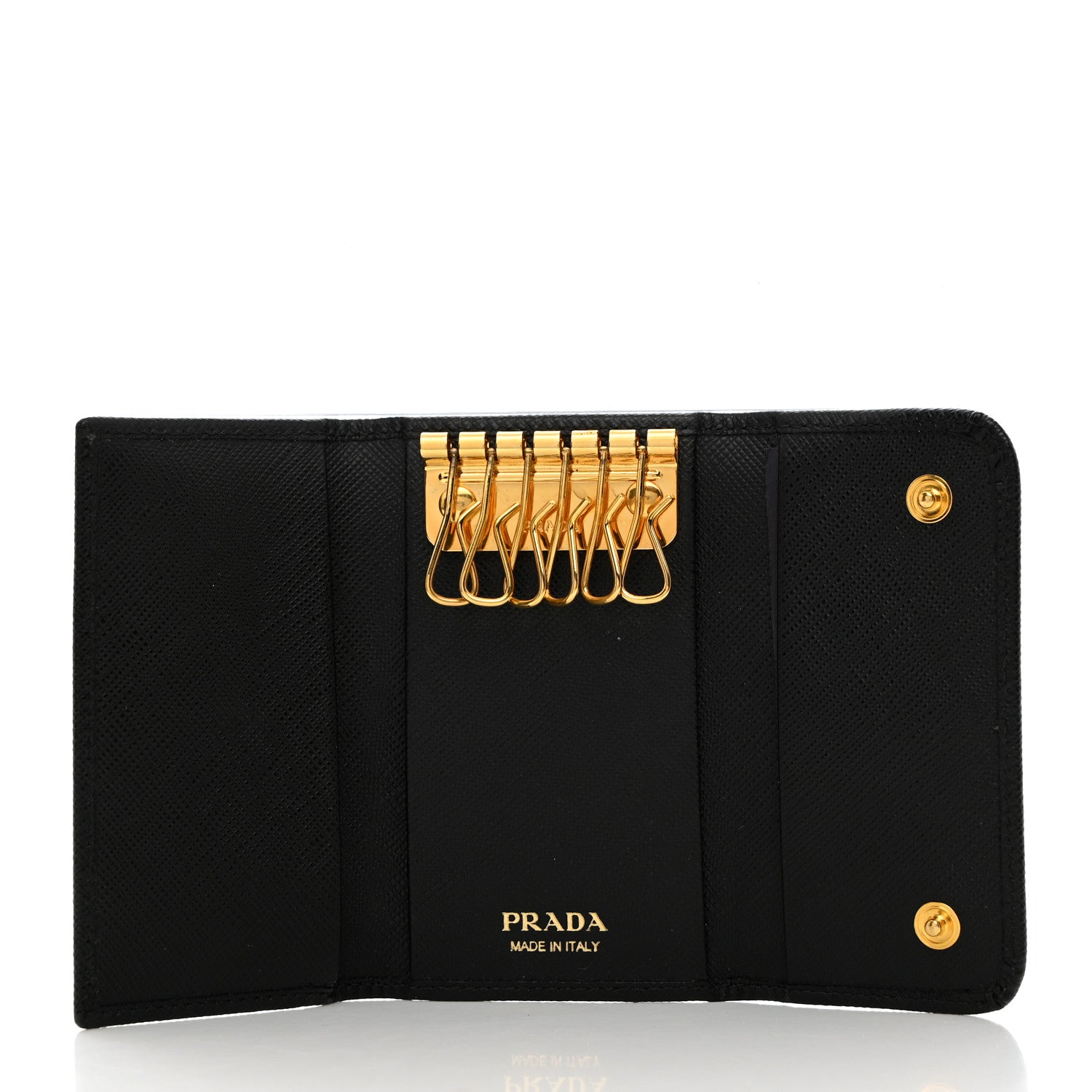 Prada Saffiano Metal 6 Key Holder Black 5 of 7