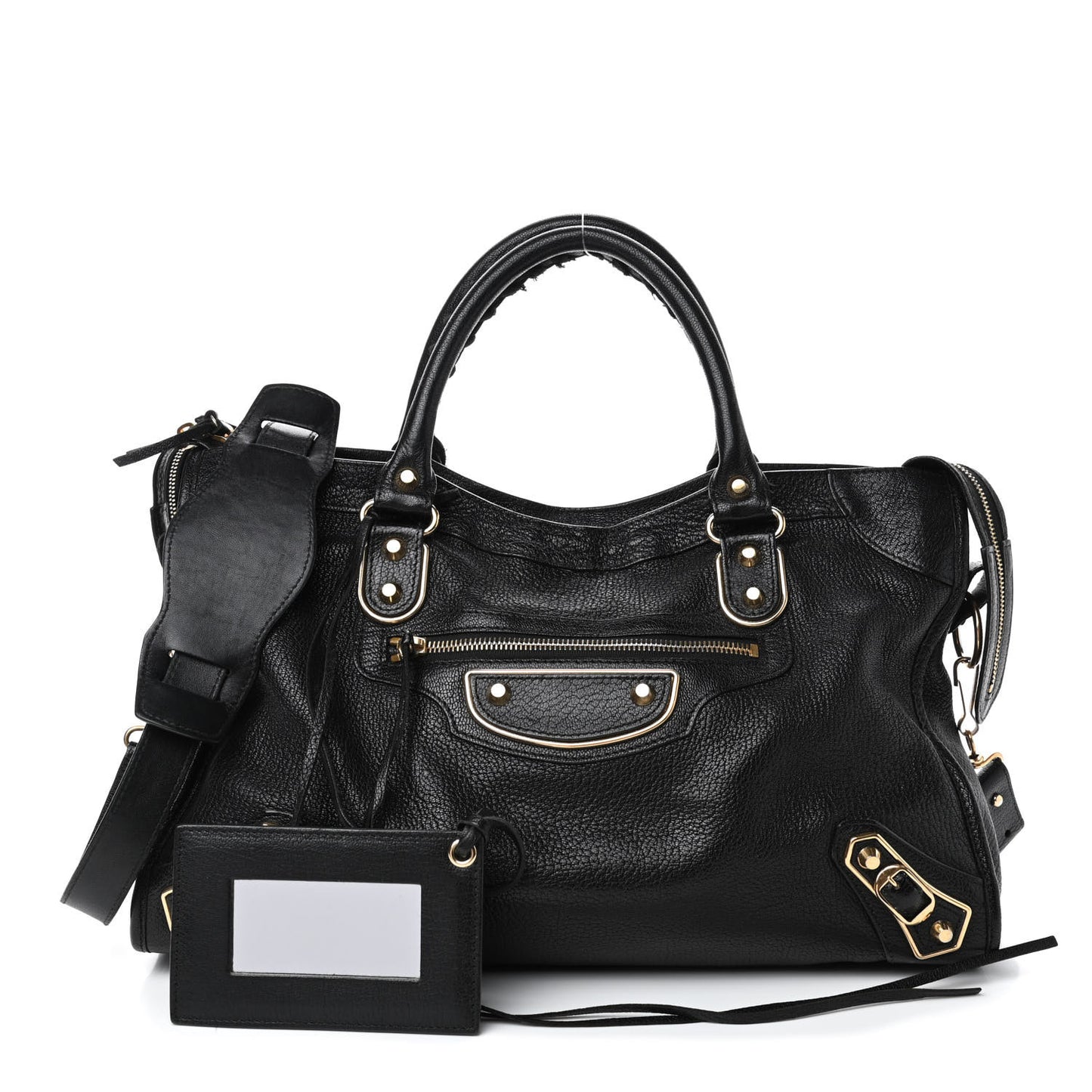 Chevre Gold Metallic Edge Hardware City Black