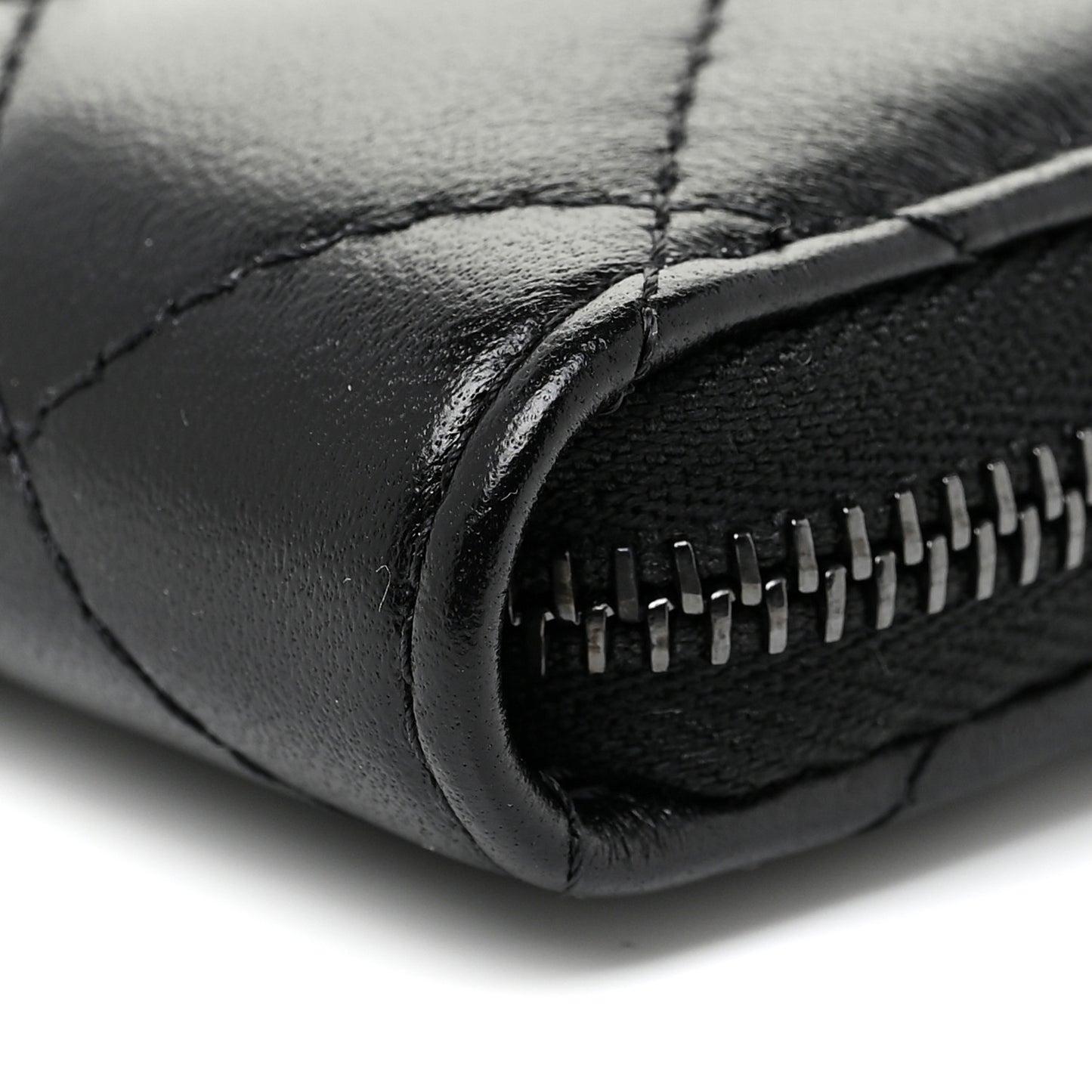 Lambskin Quilted Zip Coin Purse So Black