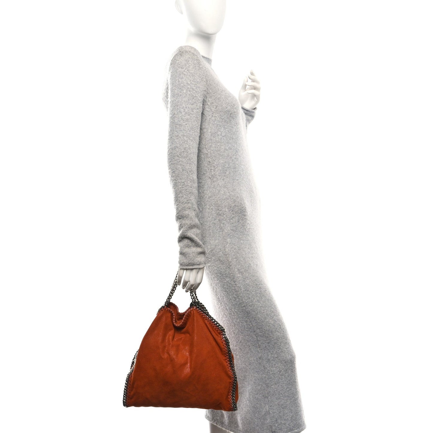 Shaggy Deer Small Falabella Fold Over Tote Brandy