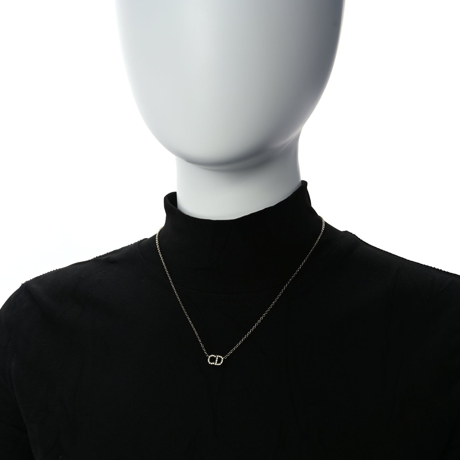 Christian Dior Metal Crystal Clair D Lune Necklace Gold 2 of 5