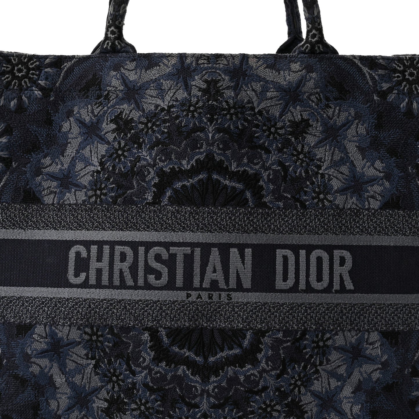 Canvas Embroidered Large KaleiDioroscopic Book Tote Blue