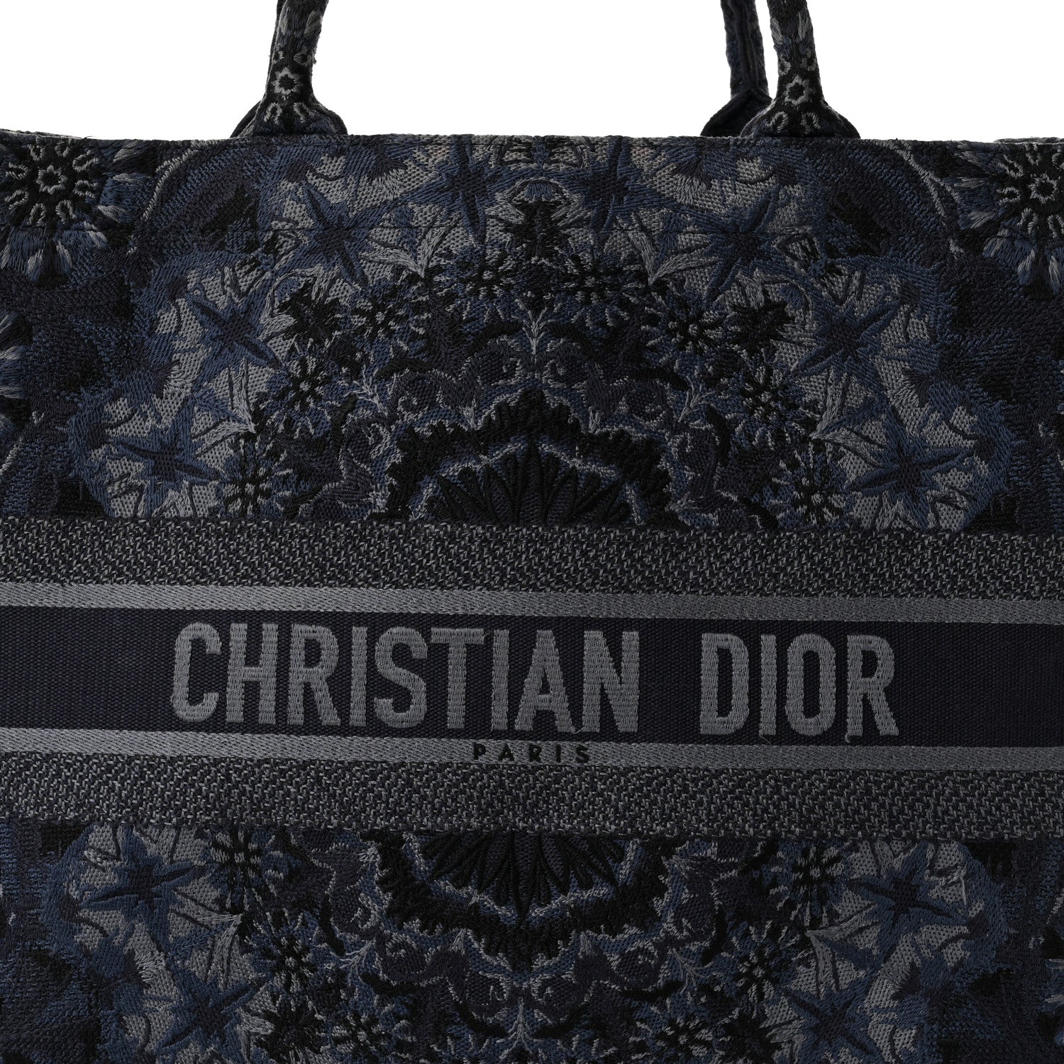 Christian Dior Canvas Embroidered Large KaleiDioroscopic Book Tote Blue 8 of 10