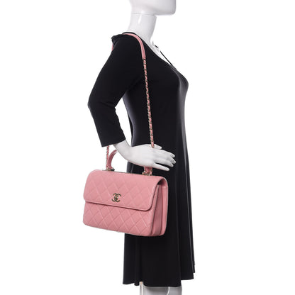 Chanel Lambskin Quilted Medium Trendy CC Flap Dual Handle Bag Pink 2 of 13