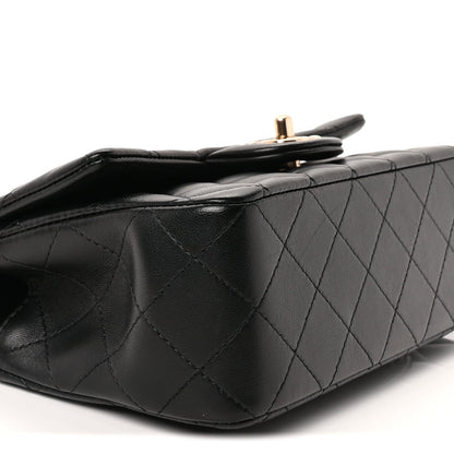 Chanel Lambskin Quilted Mini Top Handle Rectangular Flap Black 7 of 8