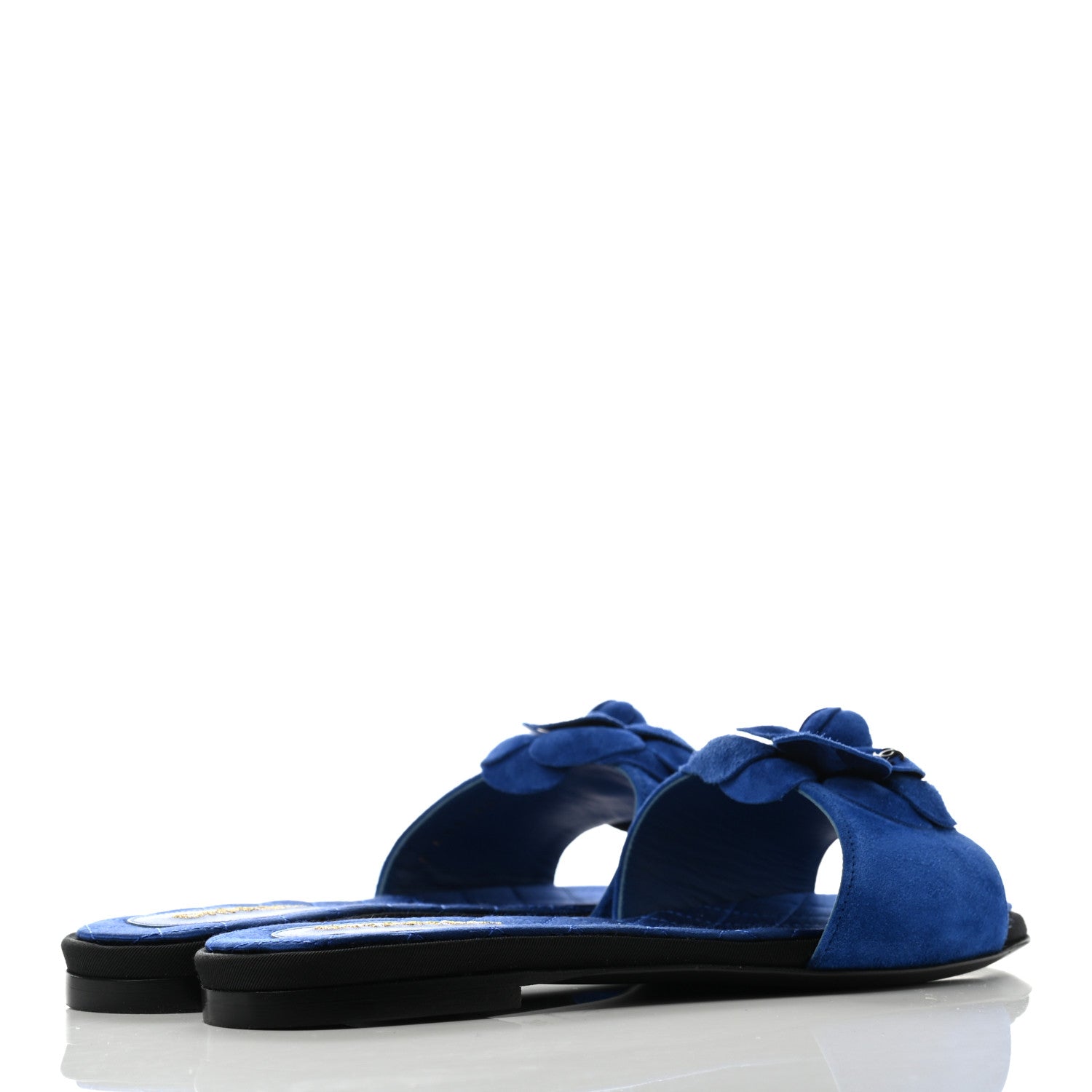 Chanel Suede Camellia Sandal Mule 36 Blue 4 of 8