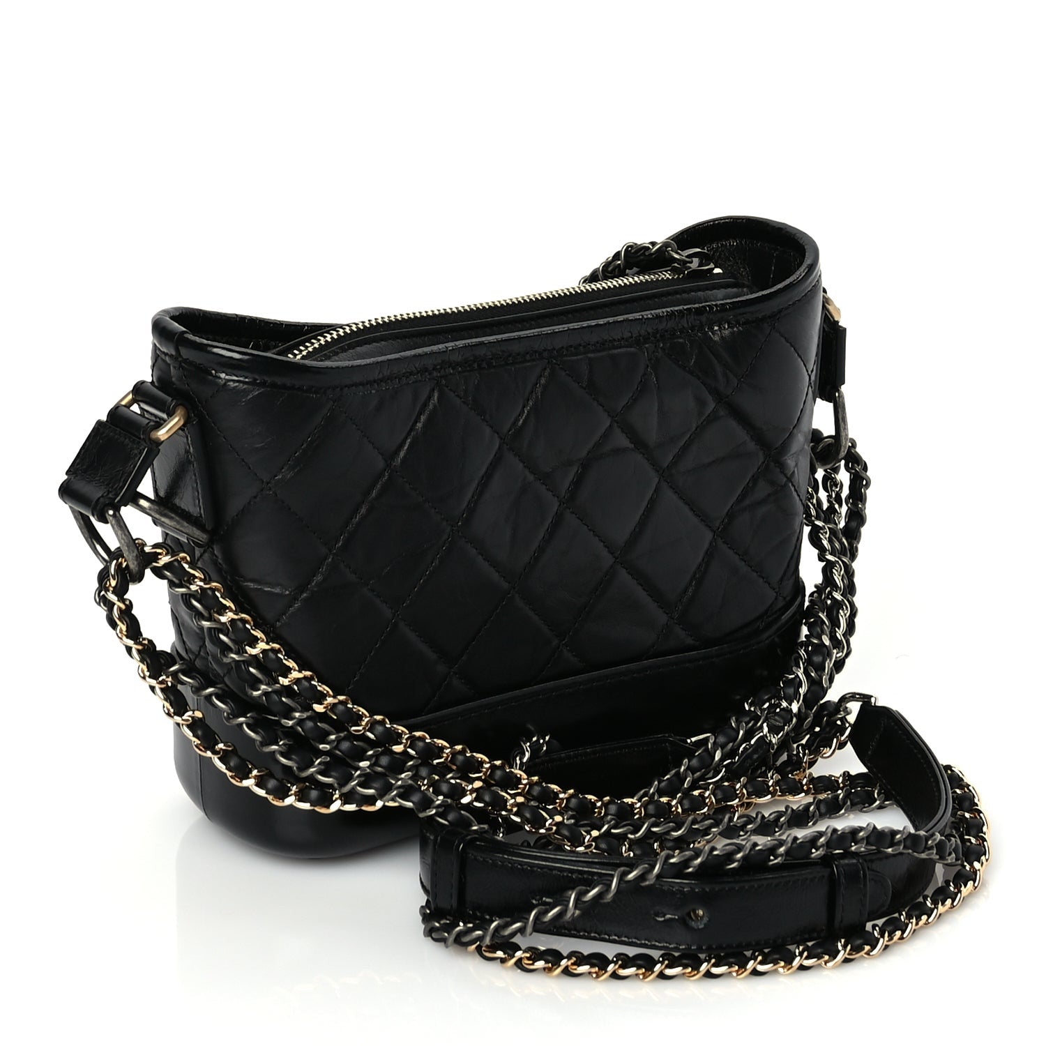 Chanel Aged Calfskin Chevron Quilted Small Gabrielle Hobo 2 of 9