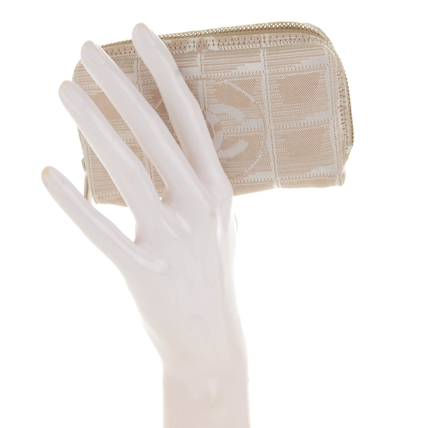 Nylon Travel Coin Purse Case Beige