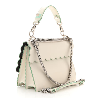 Fendi Vitello Liberty Scalloped Studded Kan I Shoulder Bag Bianco 3 of 11