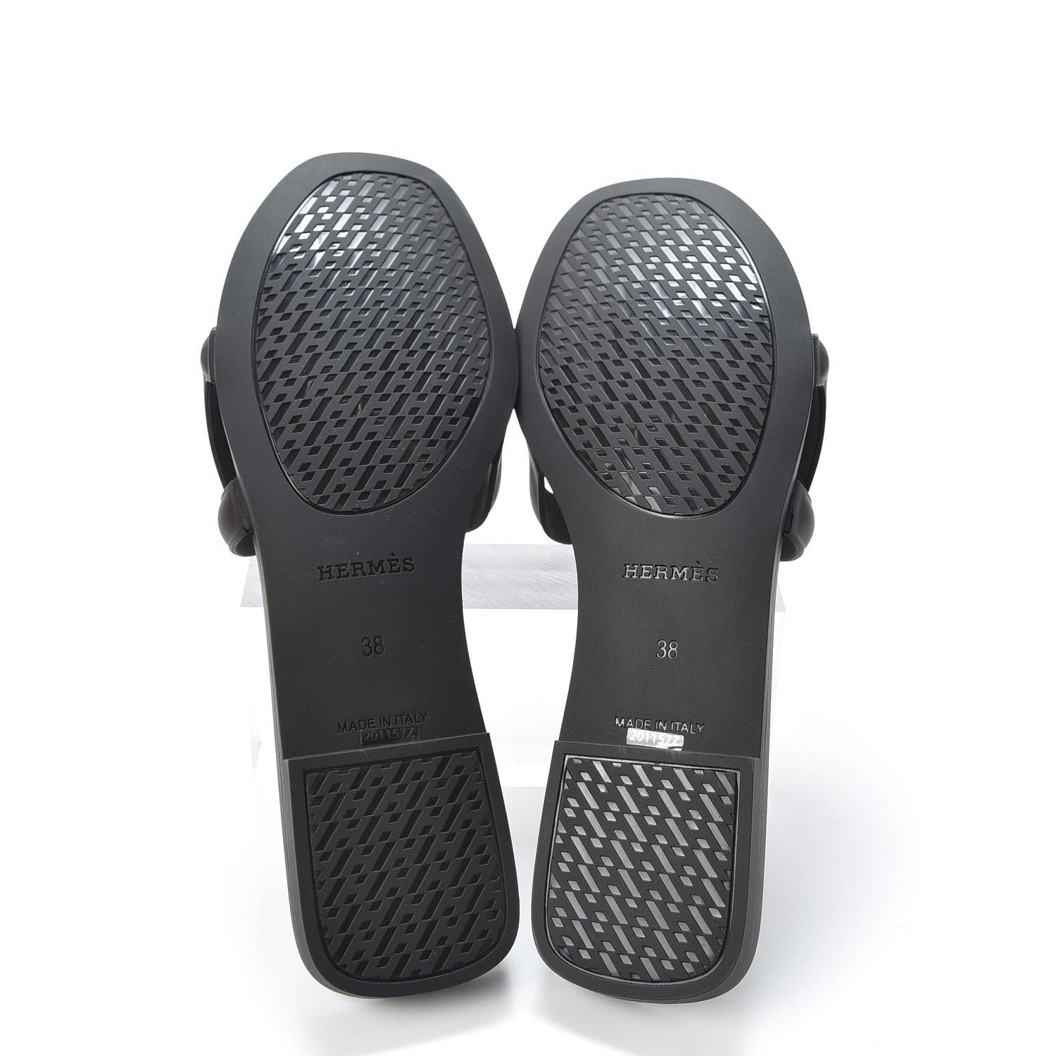 Hermes Rubber Aloha Sandals 38 Black 5 of 9