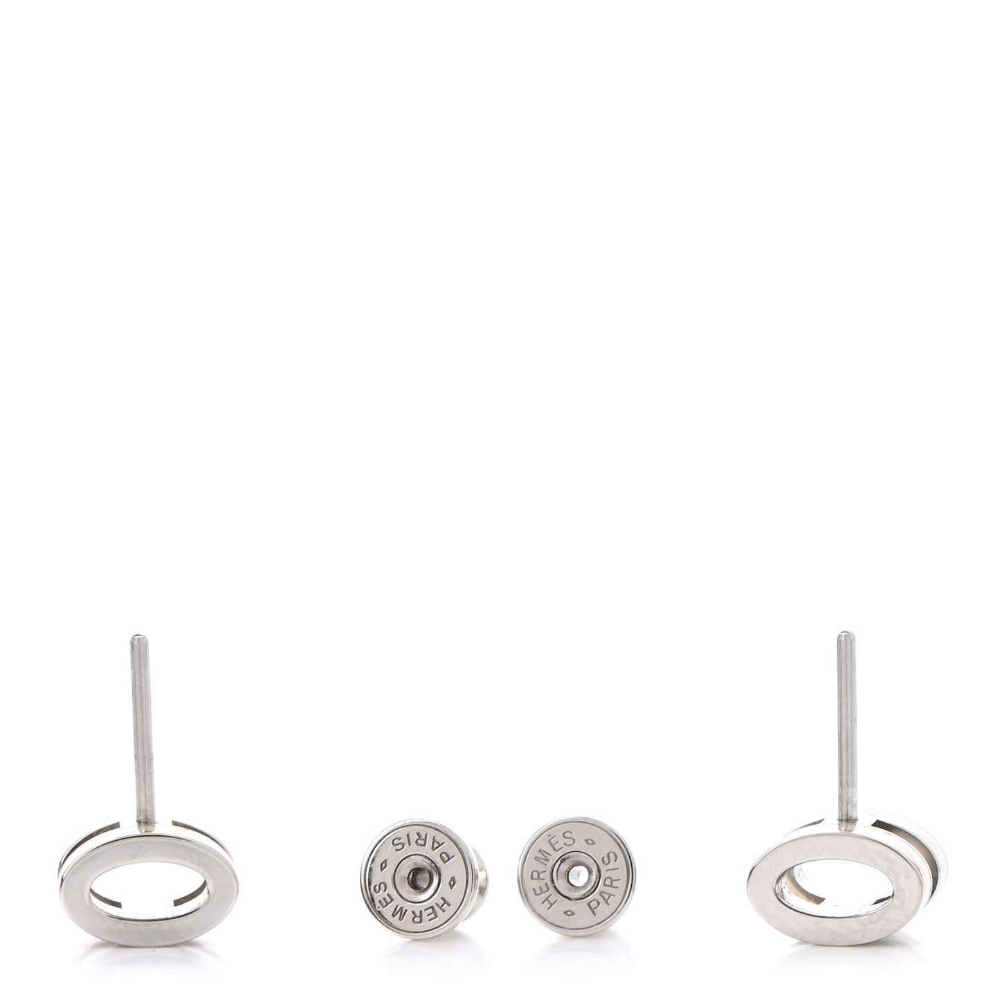 Palladium Lacquered Mini Pop H Earrings Marron Glace