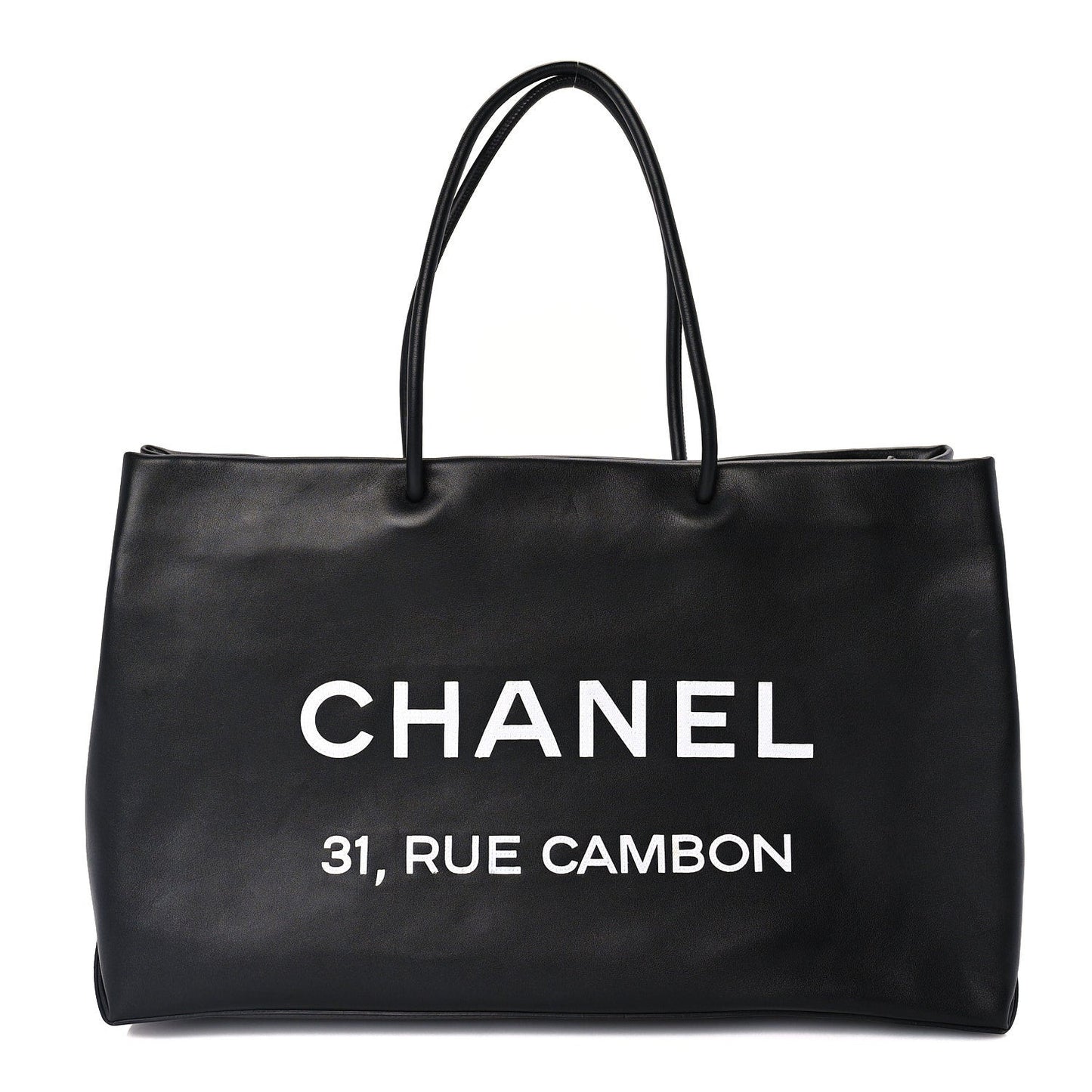 Calfskin Large Essential 31 Rue Cambon Tote Black