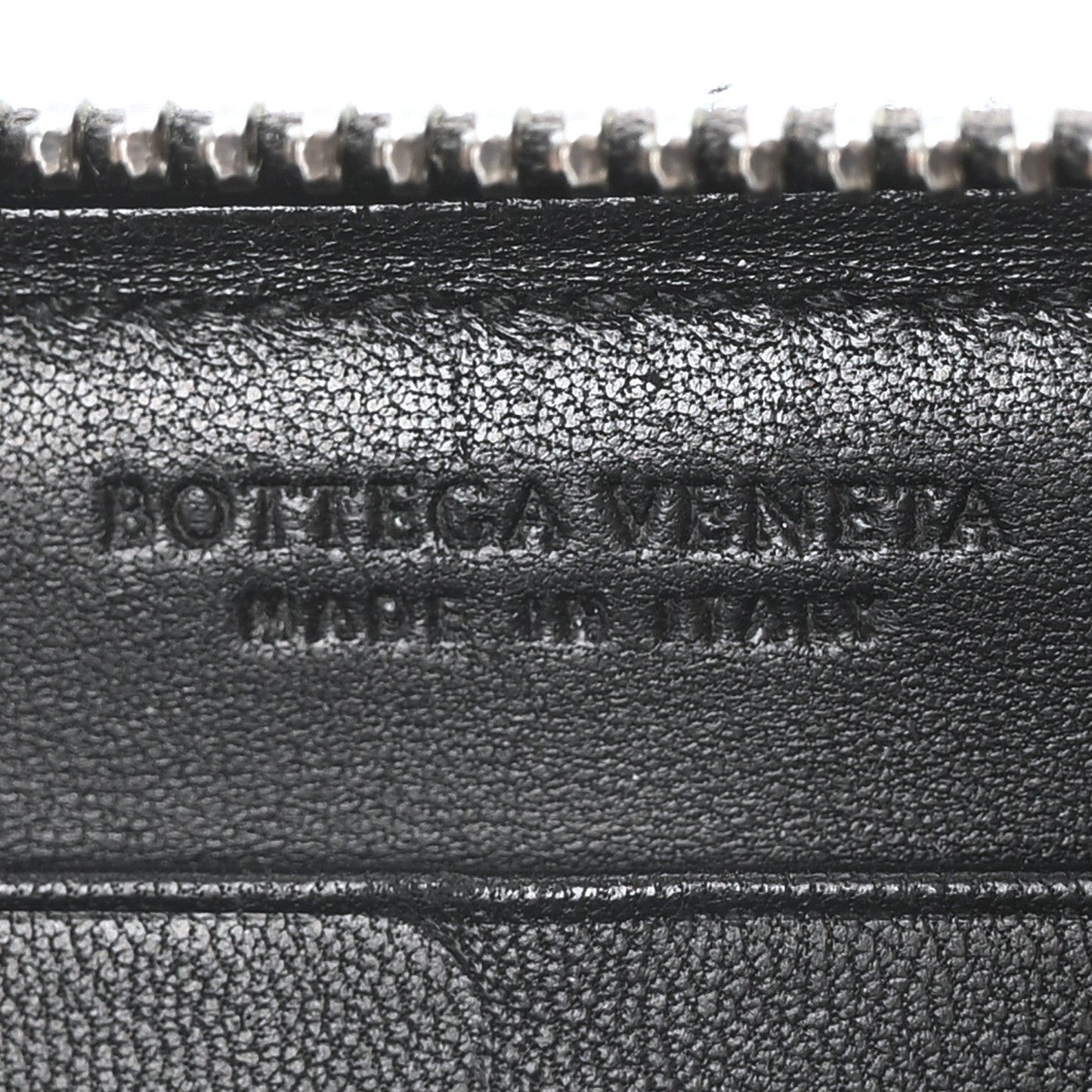 Nappa Intrecciato Dot Zip Around Wallet Black Grey