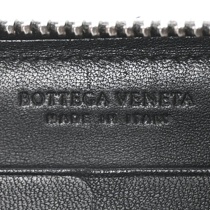 Bottega Veneta Nappa Intrecciato Dot Zip Around Wallet Black Grey 6 of 7