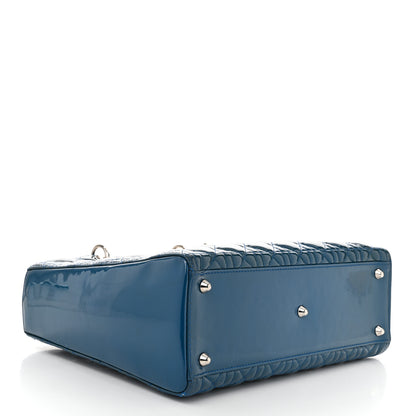 Christian Dior Patent Cannage Large Lady Dior Blue 4 of 14