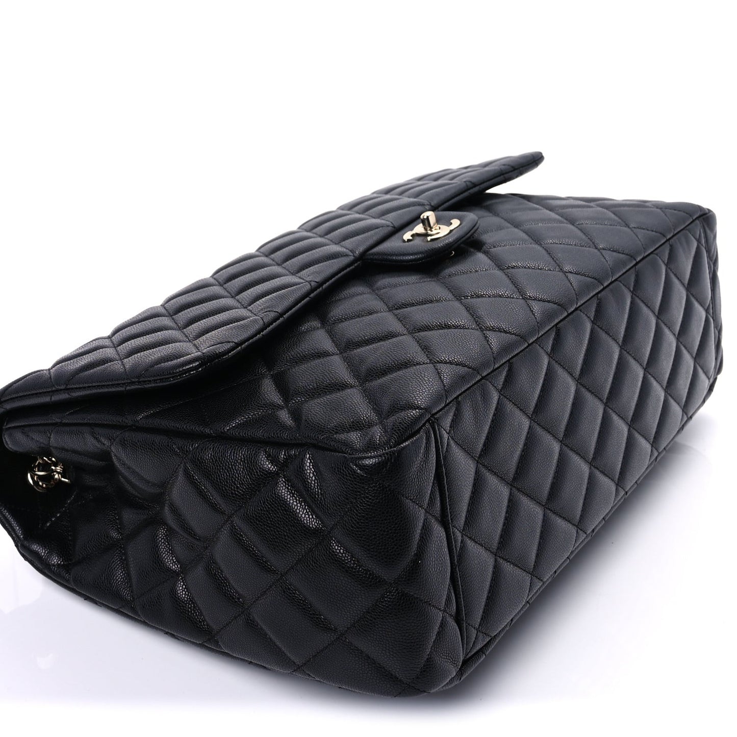 Caviar Quilted XXL Travel Flap Bag Black Black