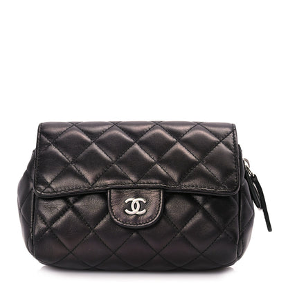 Chanel Lambskin Quilted Flap Cosmetic Case Black 1 of 8