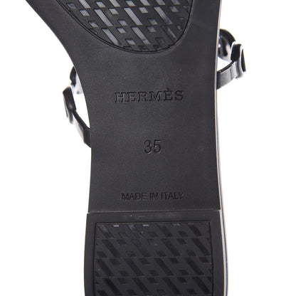 Hermes Rubber Chaine d'Ancre Rivage Sandals 35 Black 7 of 8