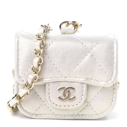 Chanel Iridescent Lambskin Quilted Airpods Pro Case Ivory 1 of 9