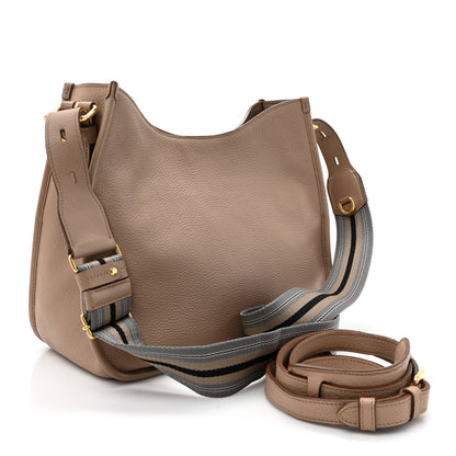 Prada Vitello Daino Soft Hobo Messenger Bag Argilla 3 of 7