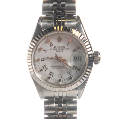 Rolex Stainless Steel 26mm Oyster Perpetual Date Watch White Roman 6916 1 of 8
