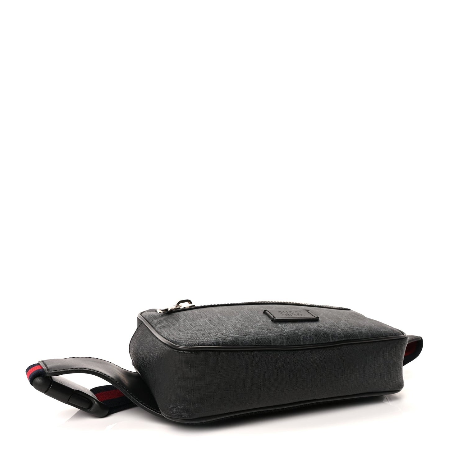 Soft GG Supreme Monogram Web Belt Bag  Black Grey