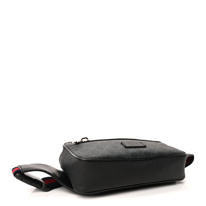 Gucci Soft GG Supreme Monogram Web Belt Bag  Black Grey 3 of 8